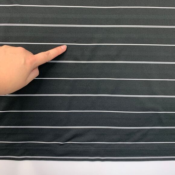 Nike Golf Shirt Mens XL Extra Large Black Striped Quick Dry Performance Dri Fit - Picture 7 of 13